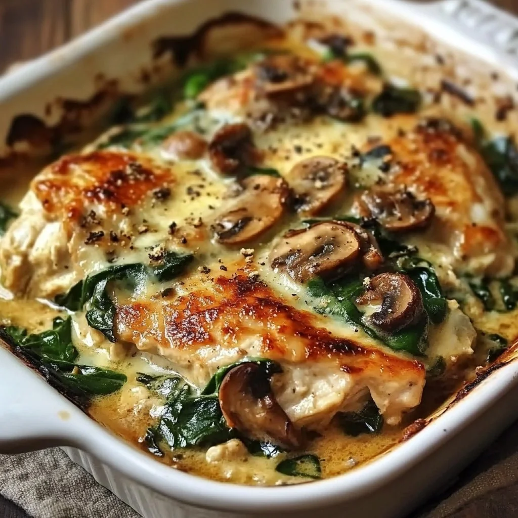Chicken Spinach Mushroom Low Carb Oven Dish 6 Chicken Spinach Mushroom Low Carb Oven Dish