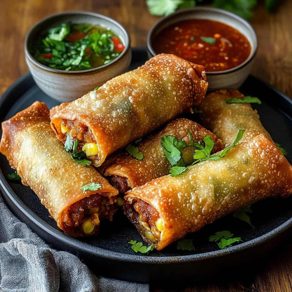 Crispy Baked Southwest Chicken Eggrolls