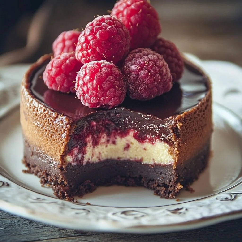 Decadent Dark Chocolate Raspberry Cheesecake