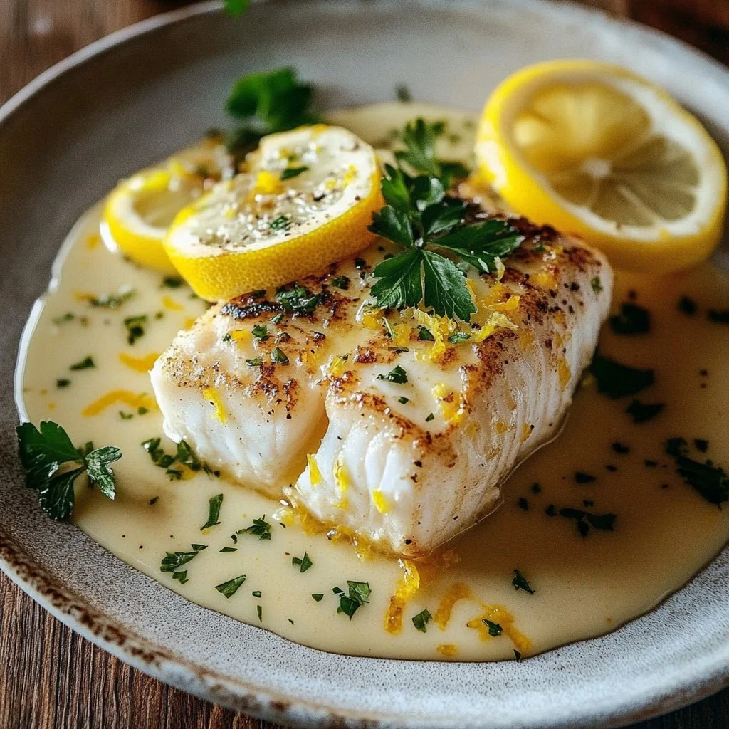 Halibut with Zesty Lemon Beurre Blanc 6 Halibut with Zesty Lemon Beurre Blanc