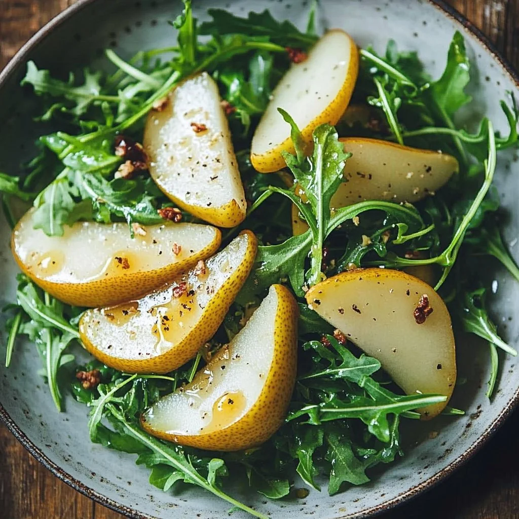 Pear and Arugula Salad with Honey Vinaigrette