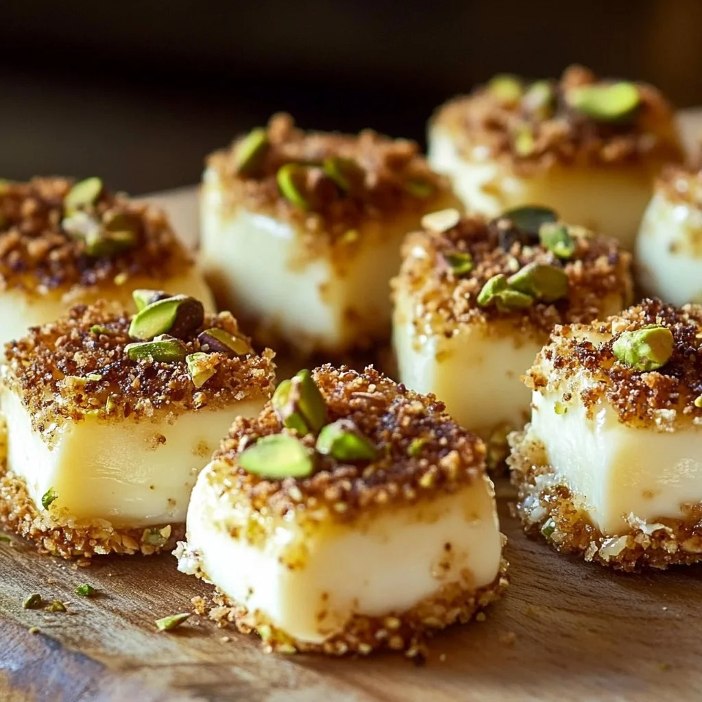 Pistachio Crusted Brie Bites 6 Pistachio Crusted Brie Bites