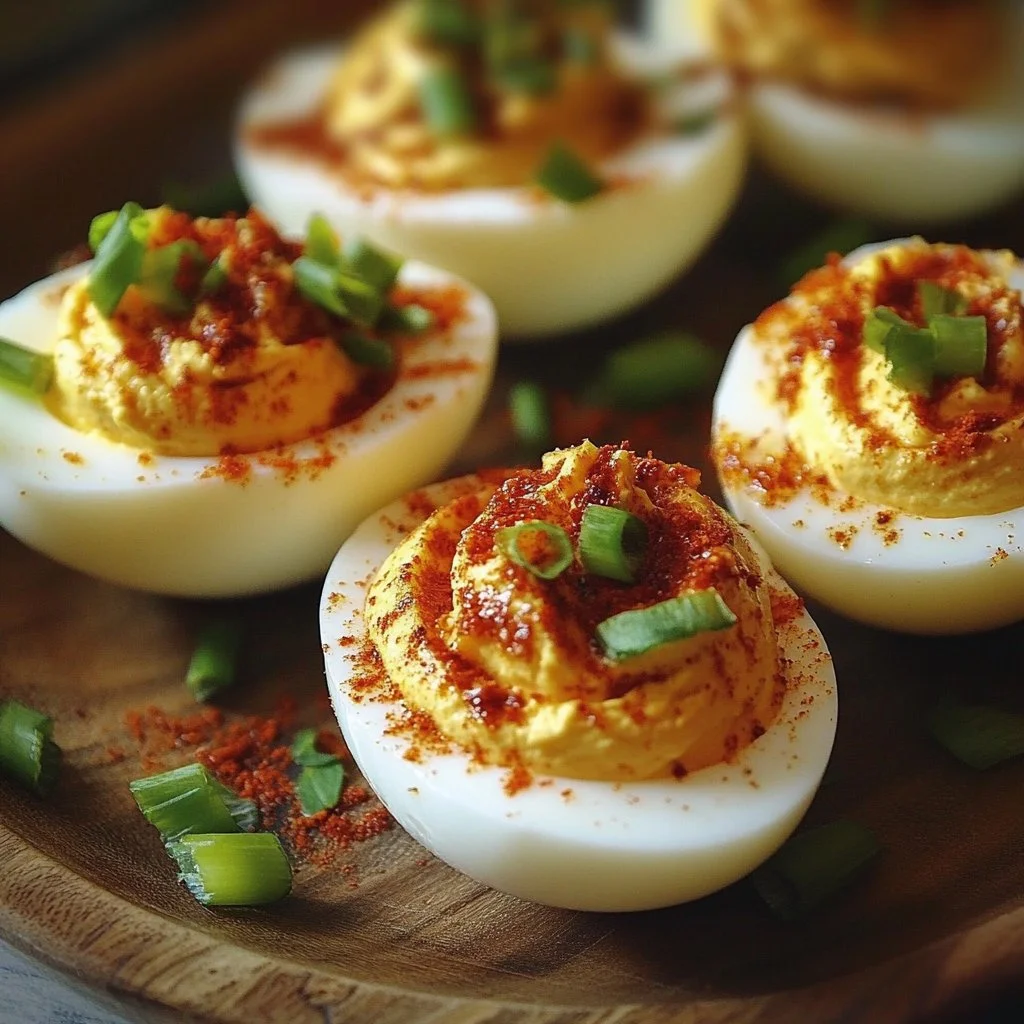 Spicy Chili Garlic Deviled Eggs 6 Spicy Chili Garlic Deviled Eggs